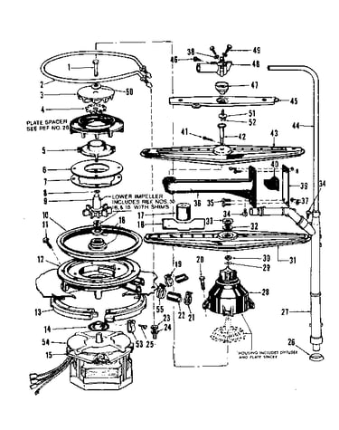 Motor, heater, and spray arm details