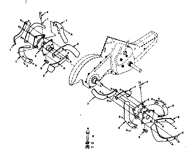 Repair parts tine assembly