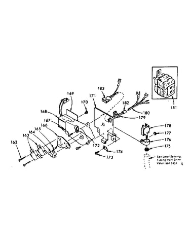 Motor, bracket, and pressure switch