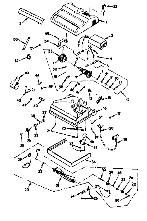 Nozzle and motor assembly