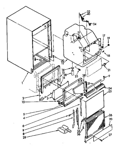 Cabinet, liner and door components