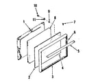 Kenmore 9117128610 illustration and parts list for oven door section diagram