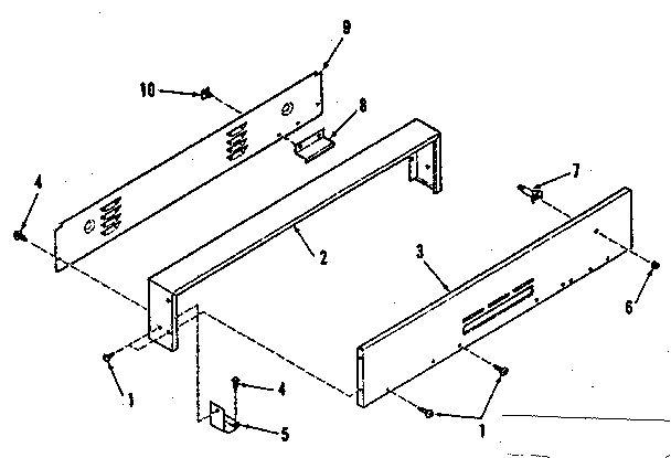 Illustration and parts list for backguard section