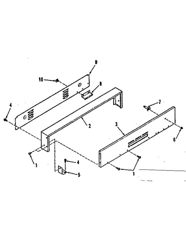 Illustration and parts list for backguard section