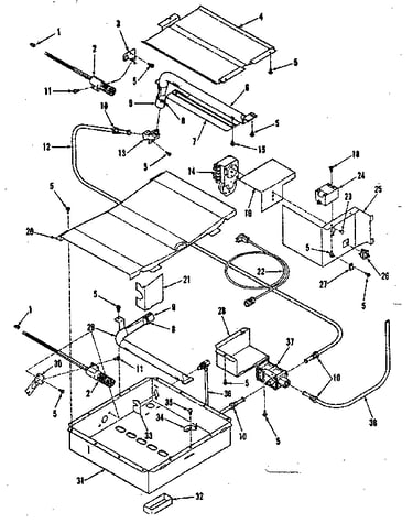 Illustration for broiler & oven burner section