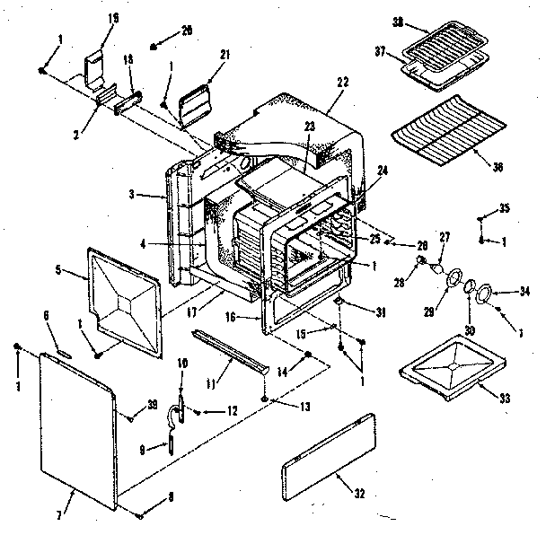 Illustration for oven body section