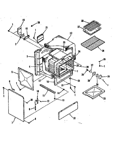 Illustration for oven body section
