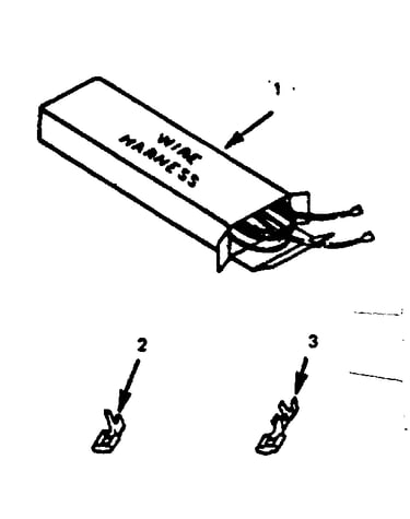 Illustration and parts list for wire harnesses and component