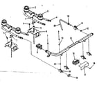 Kenmore 9117358610 illustration and parts list for top burner section diagram