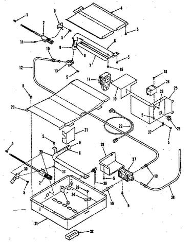 Illustration for broiler & oven burner section