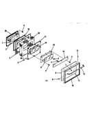 Illustration and parts list for oven door section
