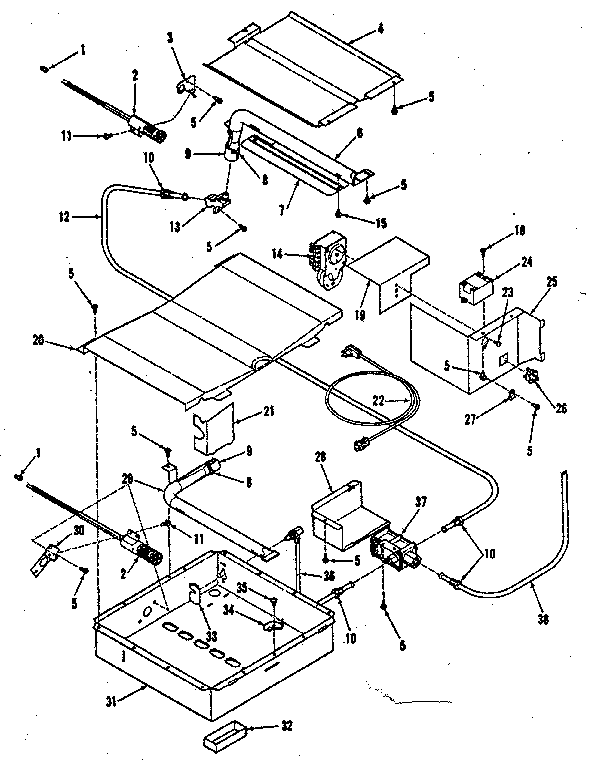 Illustration for broiler & oven burner section