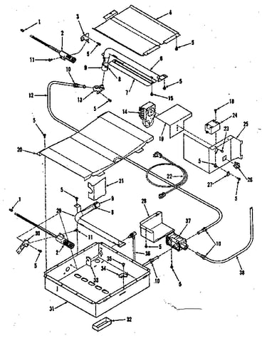 Illustration for broiler & oven burner section