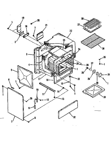 Illustration for oven body section