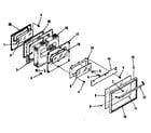 Kenmore 9117378510 illustration and parts list for oven door section diagram