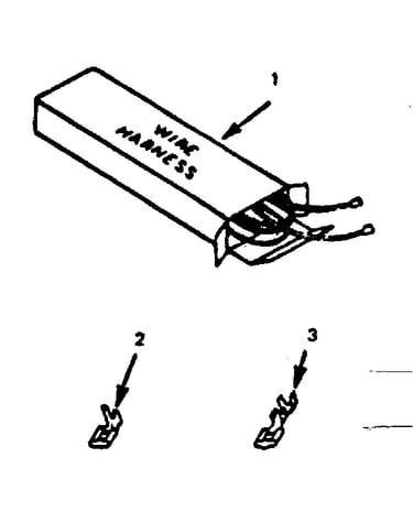 Illustration and parts list for wire harnesses and component