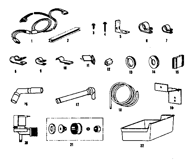 Ice maker installation parts