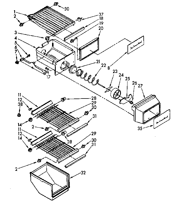 Freezer interior parts