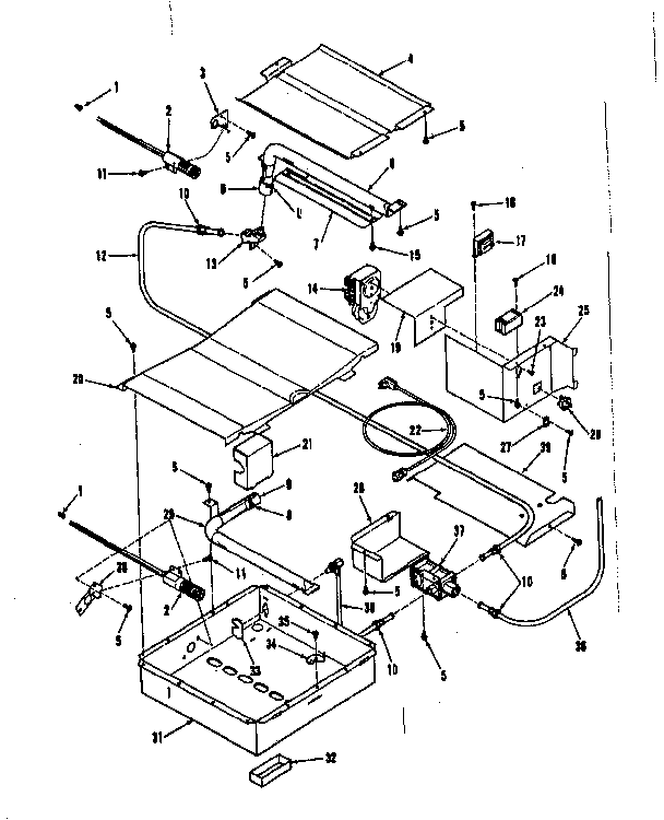 Illustration for broiler & oven burner section