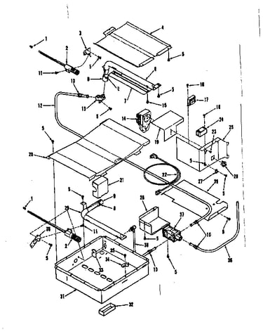 Illustration for broiler & oven burner section