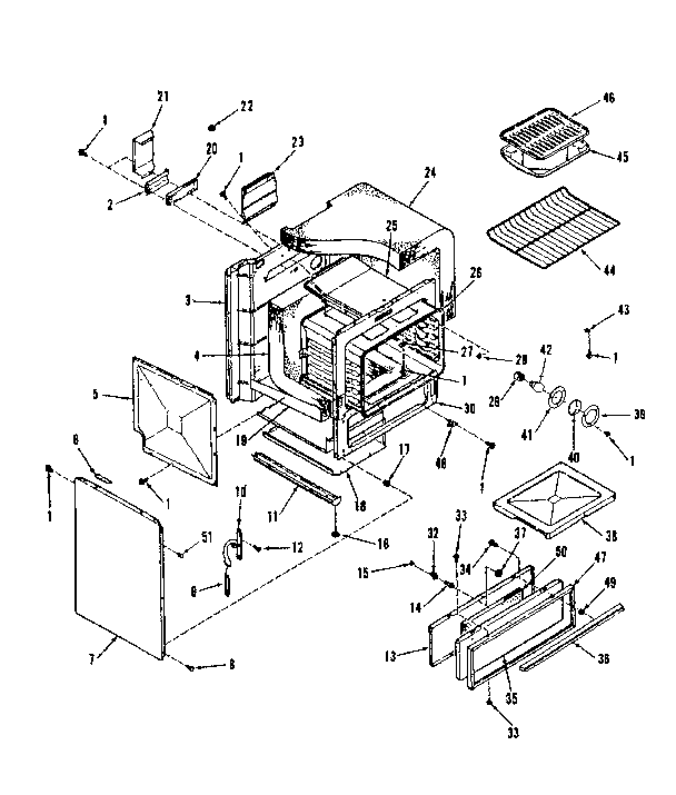 Illustration for oven body section