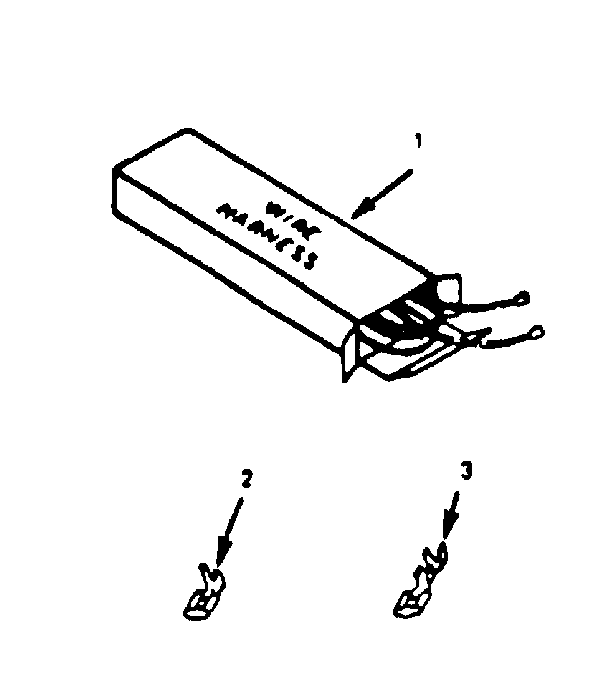 Illustration and parts list for wire harnesses and component