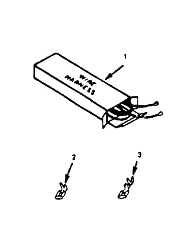 Illustration and parts list for wire harnesses and component