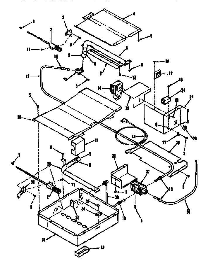 Illustration for broiler & oven burner section