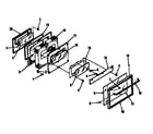 Kenmore 9117898511 illustration and parts list for oven door section diagram