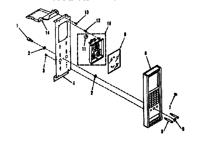 Illustration and parts list for control panel section