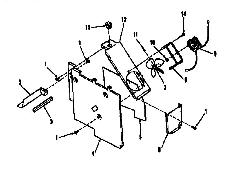 Illustration and parts list for blower section