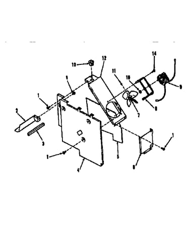 Illustration and parts list for blower section