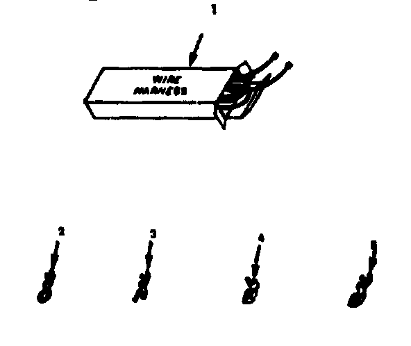 Illustration and parts list for wire harnesses and component