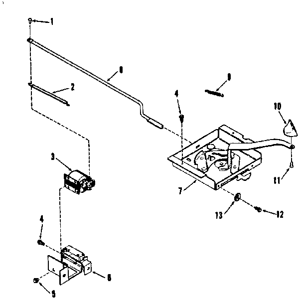 Illustration and parts list for power lock section