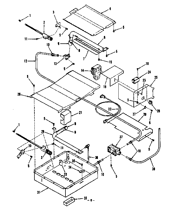 Broiler & oven burner section