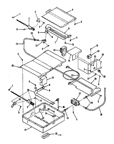 Broiler & oven burner section