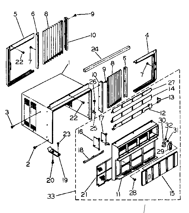 Cabinet and front panel parts