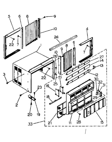 Cabinet and front panel parts