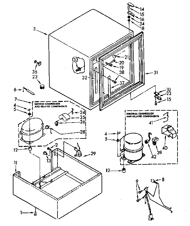 Cabinet and unit parts