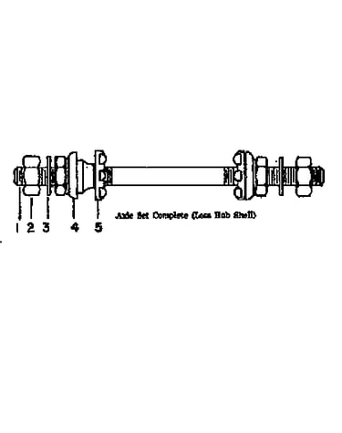 Axle set complete (less hub shell)
