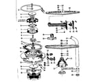 Kenmore 587158303 motor, heater, and spray arm details diagram
