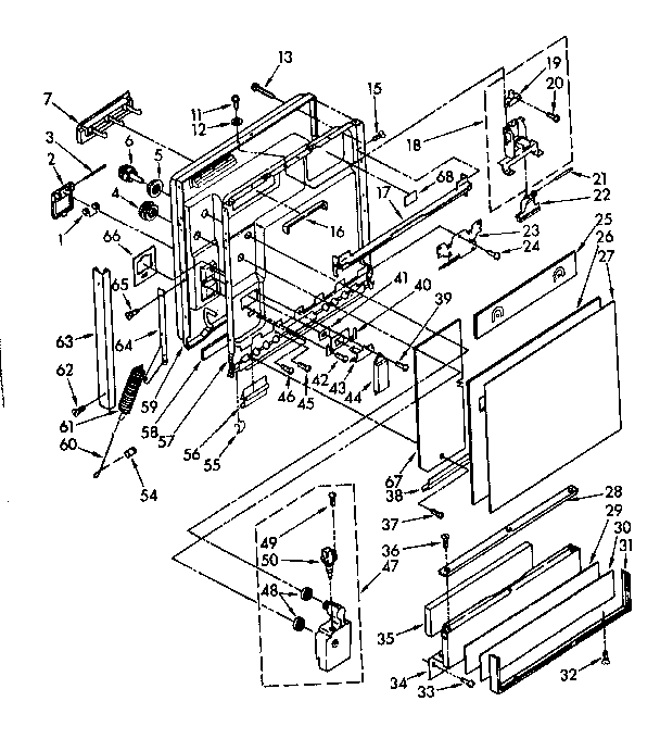 Door and toe panel parts