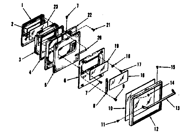 Upper oven door