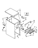Cabinet and control parts