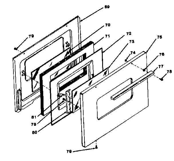 Oven door model 119.7438610