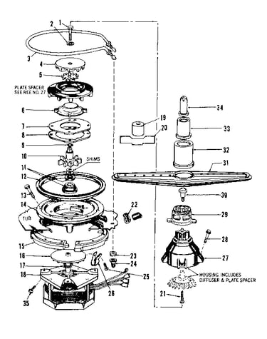 Motor, heater, and spray arm details
