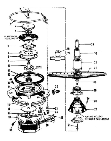 Motor, heater, and spray arm details