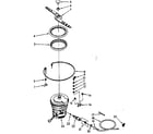 Kenmore 6651590840 heater, pump and lower sprayarm parts diagram