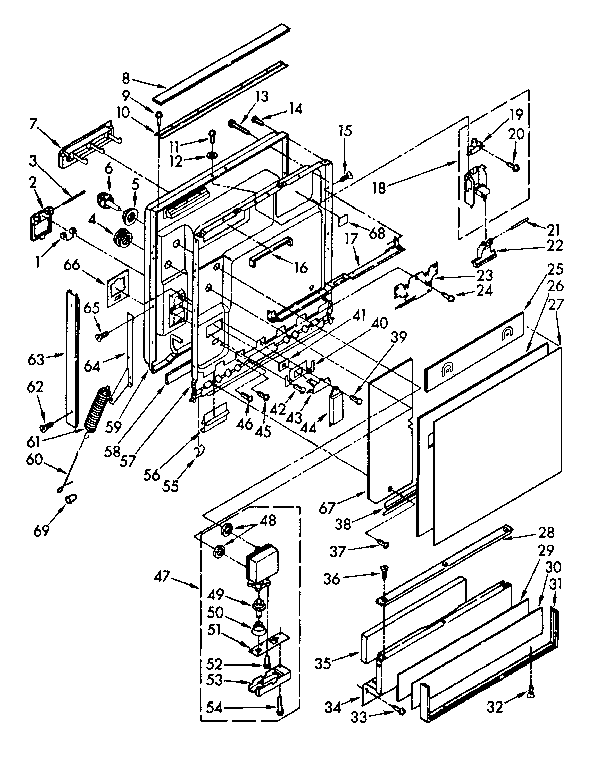 Door and toe panel parts