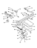 Oven burner and top burners section